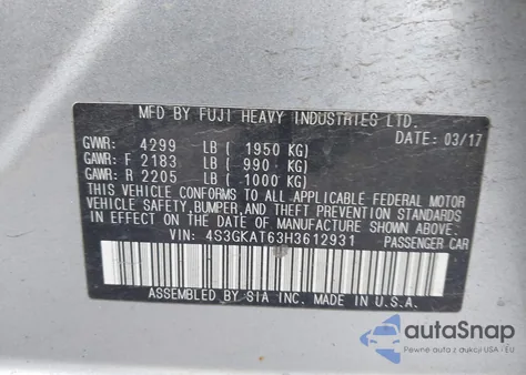 2017 Subaru Impreza 2.0I Limited from USA, damaged, VIN 4S3GKAT63H3612931